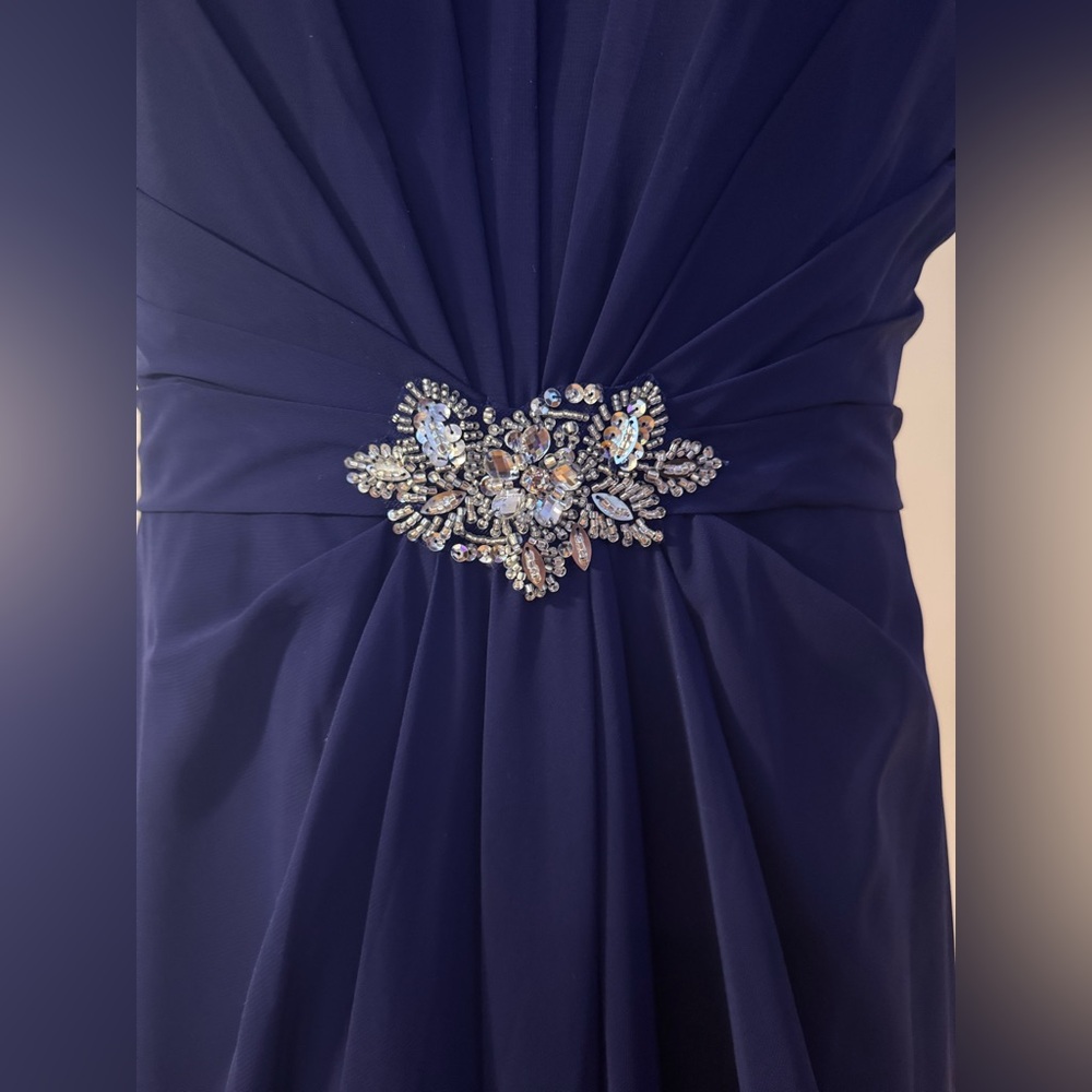 Jordan Royal Blue Maxi Dress with Crystal Accent - Picture 5 of 7